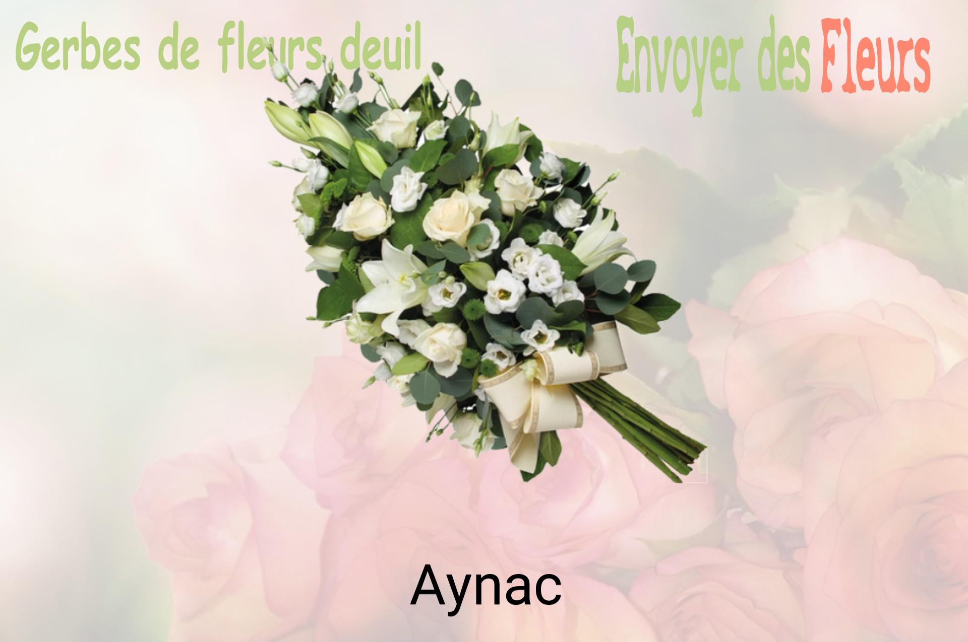 Gerbe de fleurs de deuil livrée à Aynac